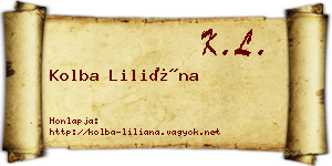Kolba Liliána névjegykártya